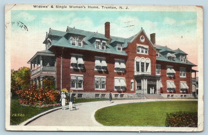 Postcard NJ Trenton Widows & Single Women's Home c1920s View W11