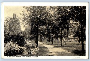 1920 Brainerd Minnesota MN Vintage Postcard Scene Gregory Park View Forest Trees