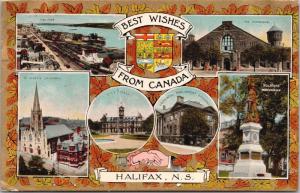 Halifax NS Nova Scotia Best Wishes from Canada c1908 Postcard E31