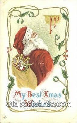 Santa Claus Chirstmas Carte, Postal Postal Unused yellowing from age