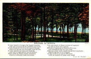 Indiana Winona Lake Poem Welcome To Winona By Victor M Hatfield Curteich