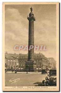 Old Postcard Paris Place and Vendome Column