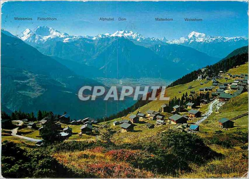 Postcard Modern Bettmeralp 1930 meters Wallis