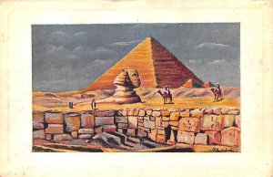 Pyramid and Sphinx Egypt, Egypte, Africa Writing on back 