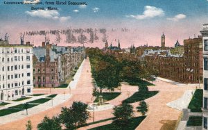 Postcard 1914 Commonwealth Avenue From Hotel Somerset Boston Massachusetts MA