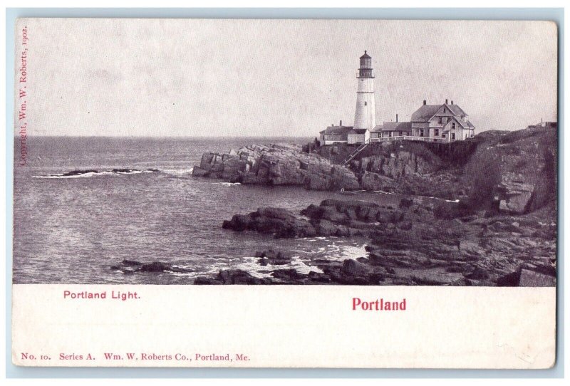 1905 Scenic View Portland Light Rocks Portland Maine ME Vintage Antique Postcard