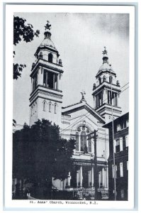 c1940 St. Anna's Church Chapel Exterior Woonsocket Rhode Island Vintage Postcard