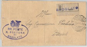 41186 ITALY KINGDOM: postal history - FRANK ENVELOPE by BADOLATO 1928-