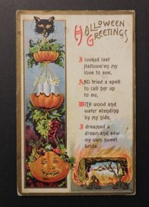 1900s USA Halloween Postcard Cover From Belluvue PA to Armstrong County PA