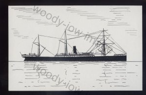 pen032 - Original Pen & Ink Postcard - Spanish Liner - Buenos Aires , built 1887