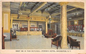 J58/ Rochester New York Postcard c1910 Rotunda Power's Hotel Interior 343