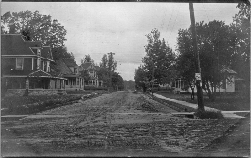 Williamsport Indiana Main Street View RPPC US BAND Poster On Power Pole -  A27 