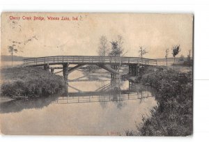 Winona Lake Indiana IN Postcard 1908 Cherry Creek Bridge