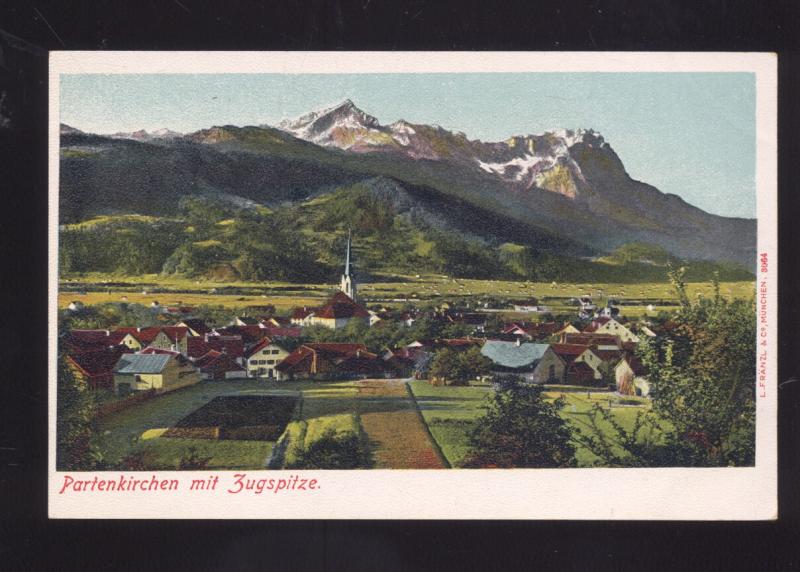 PARIENKIRCHEN MIT ZUGSPITZE GERMANY GERMAN ANTIQUE VINTAGE POSTCARD