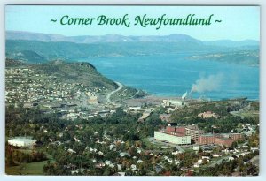 CORNER BROOK, Newfoundland Canada ~ AERIAL VIEW ca 1999 ~ 4x6  Postcard