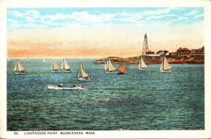 Massachusetts Marblehead Lighthouse Point Curteich