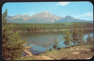 Alberta JASPER National Park Pyramid Lake Pyramid Mt in the background - Chrome