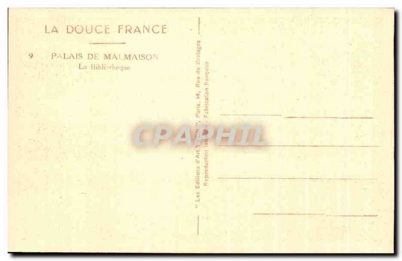 Old Postcard Palais De La Malmaison library