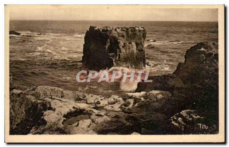 Old Postcard Saint Palais sur Mer PIERRIERES Rock the monk