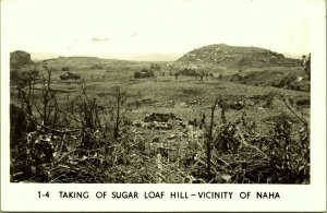 RPPC Taking of Sugar Loaf Hill Vicinity of Naha Japan Real Photo Postcard