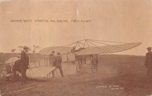 GRAHAME-WHITE STARTING HIS ENGINE AVIATION MASSACHUSETTS POSTCARD  1910