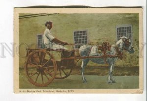 485517 1951 British West Indies Barbados Bridgetown donkey team real posted