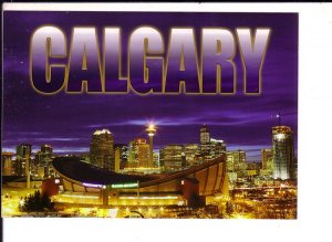 Saddledome at Night, Calgary Alberta, Large 5 X 7 inch Postcard