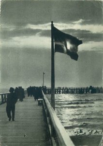 Postcard Lithuania Palanga Sea pier nocturnal aspect 