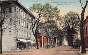 Elizabeth City North Carolina Main St., Looking Toward River,Color Lithograph PC