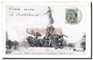 Postcard Old Paris Triumph of the Republic Square of the Nation