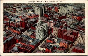 Postcard LA New Orleans Skyscraper District of New Orleans Aerial View 1920s H29