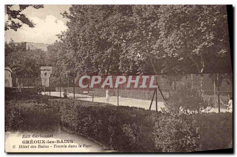 Old Postcard Tennis in the Park Hotel des Bains Greoux les Bains