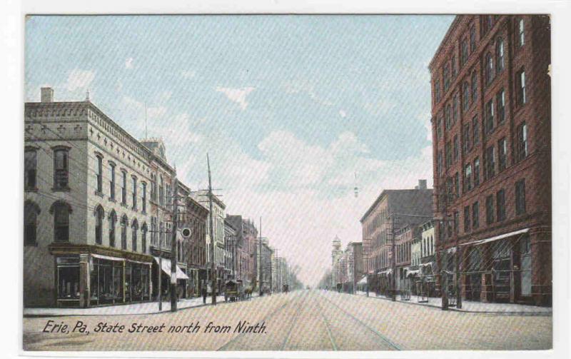 State Street North from Ninth Erie Pennsylvania PA 1910 postcard