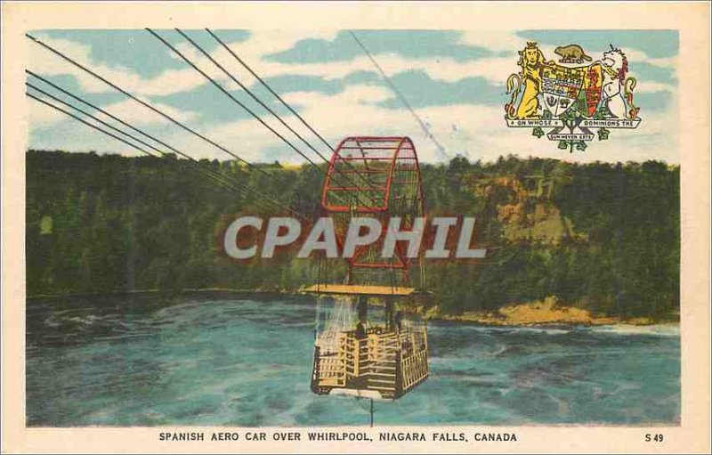 Postcard Modern Canada Ontario Niagara Falls aeron Spanish because over Whirl...