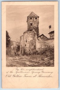 Germany Postcard Apollinaris Spring Old Gothic Tower at Ahweiler c1905