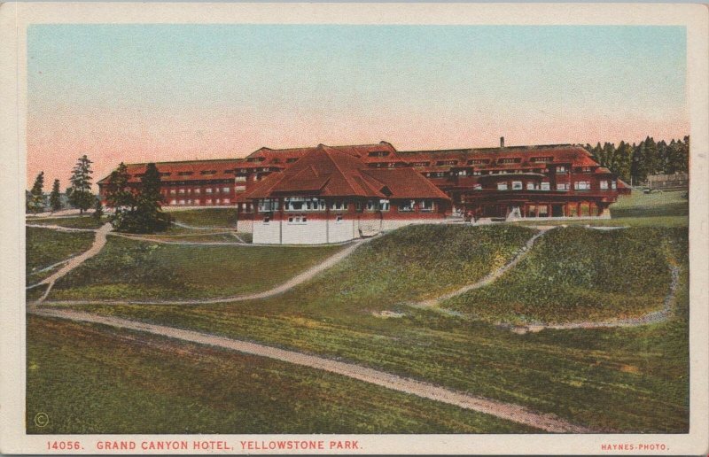 Postcard Grand Canyon Hotel Yellowstone Park WY