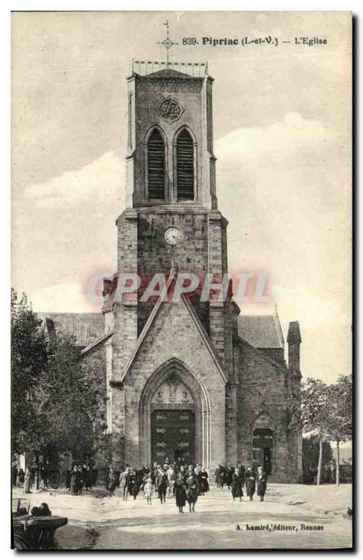 Old Postcard The Church Pipriac