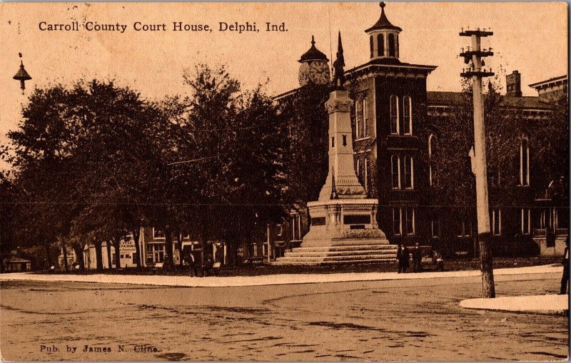 Carroll County Court House, Delphi IN c1911 Vintage Postcard P79