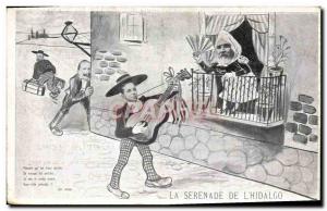 Old Postcard The Satirical Political serenade of & # 39Hidalgo Alfonso XIII L...