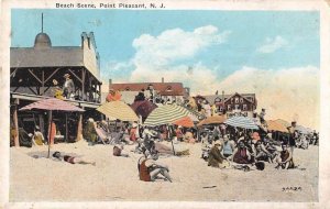 Point Pleasant  New Jersey Beach Scene Vintage Postcard AA49332