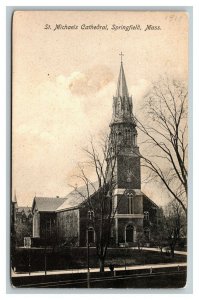 Vintage 1900's Postcard St. Michael's Cathedral Springfield Massachusetts