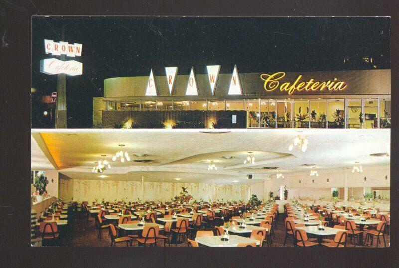 PASADENA CALIFORNIA ROUTE 66 CROWN CAFETERIA MULTI VIEW OLD POSTCARD