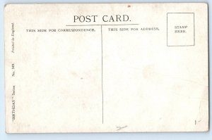 c1910's Birthday Greetings Children With Gift Isabel Hudson Signed Postcard