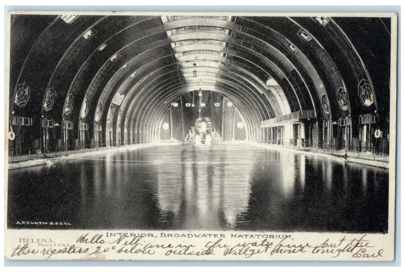 1907 Interior of Broadwater Natatorium Helena Montana MT Antique Postcard