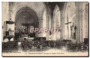 Postcard Old Chateau Landon Interior of the Church of Our Lady