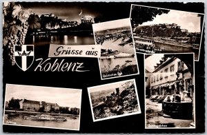 Grüsse Aus Koblenz Deutsches Eck Ehrenbreitstein Schloss Photo RPPC Postcard