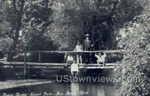 Rustic Bridge, Island Park in Ann Arbor, Michigan