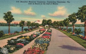 Vintage Postcard Beautiful Memorial Causeway Connecting Clearwater Florida FL