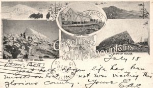 Vintage Postcard 1900's Greetings From White Mountain New Hampshire Summit House