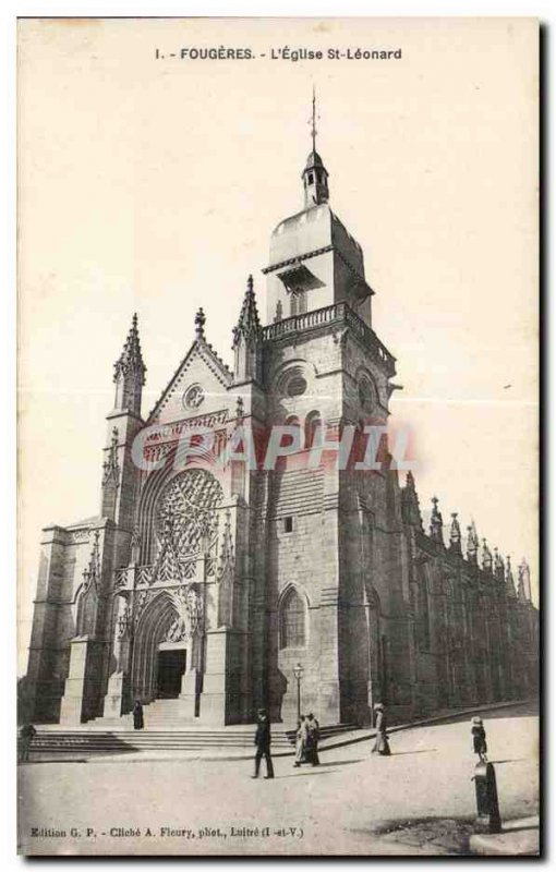 Postcard Old Church St Leonard Fougeres